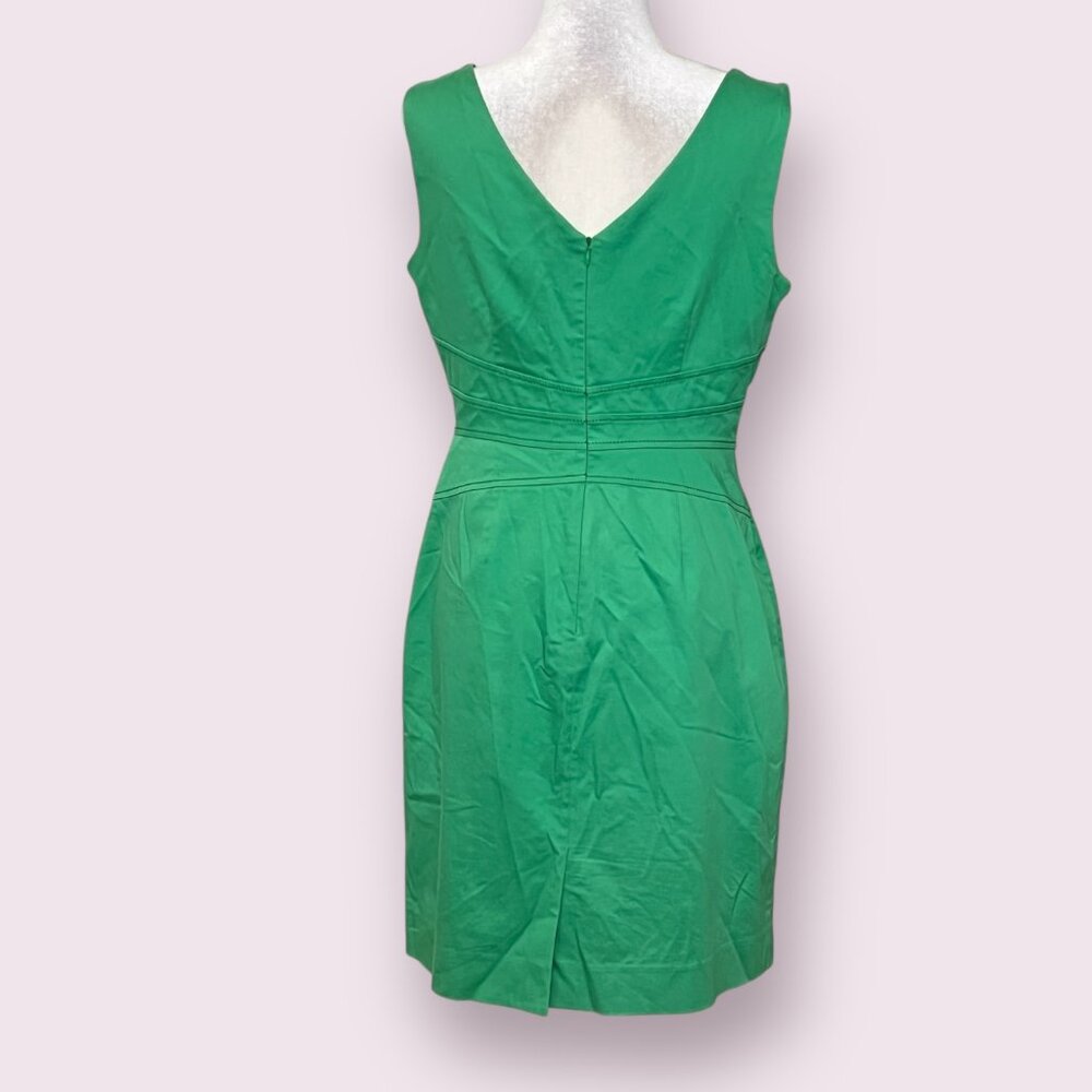 ANTONIO MELANI Women's Pencil Dress Green Sleeveless Size 10 V-Neck - Picture 3 of 12